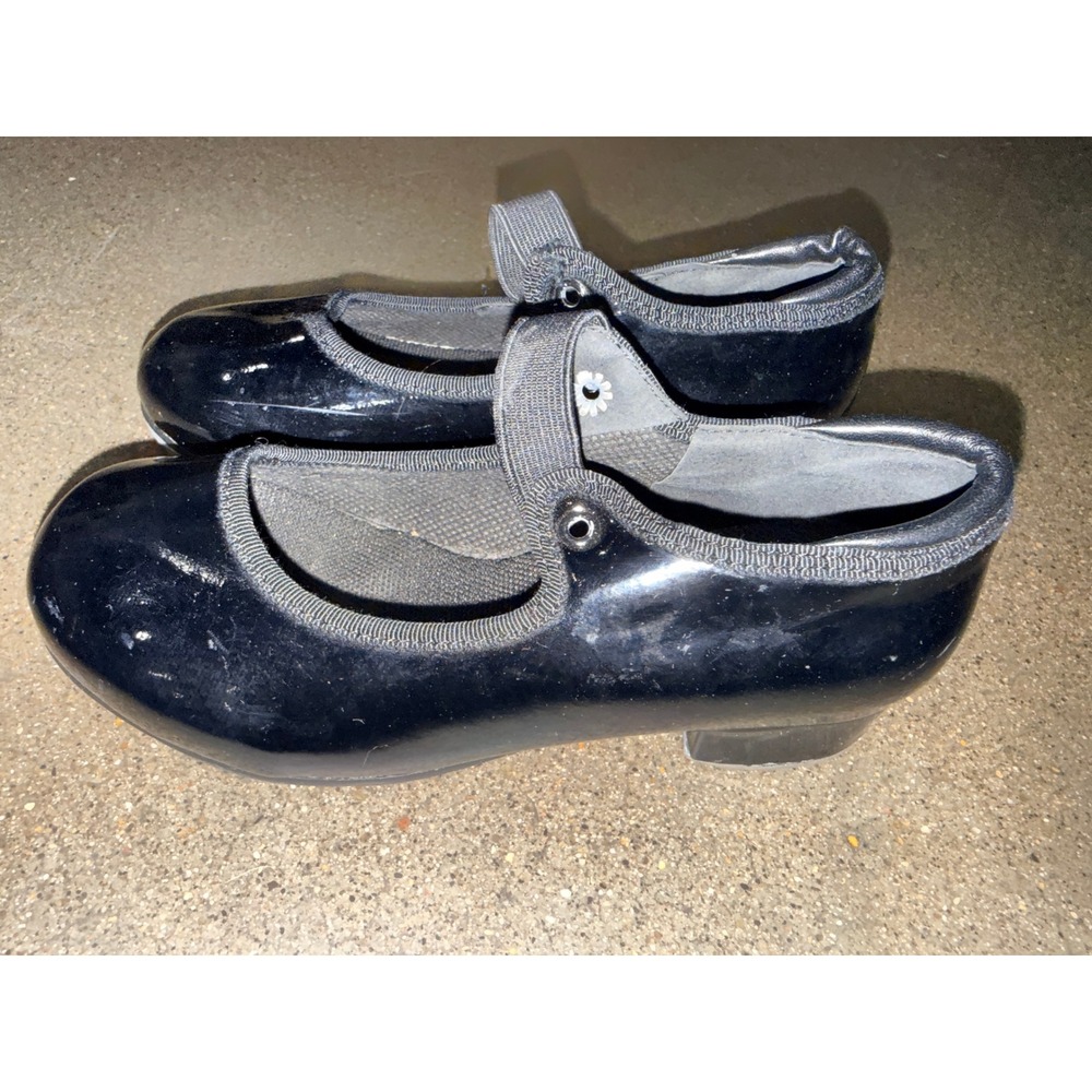 Kids Black Patent Mary Jane Tap Shoes Dance Size 28 EU 10.5-11 US
